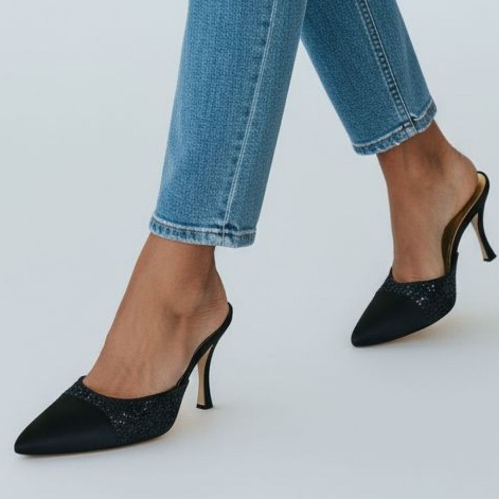 Walter Steiger Black and Gold Mules